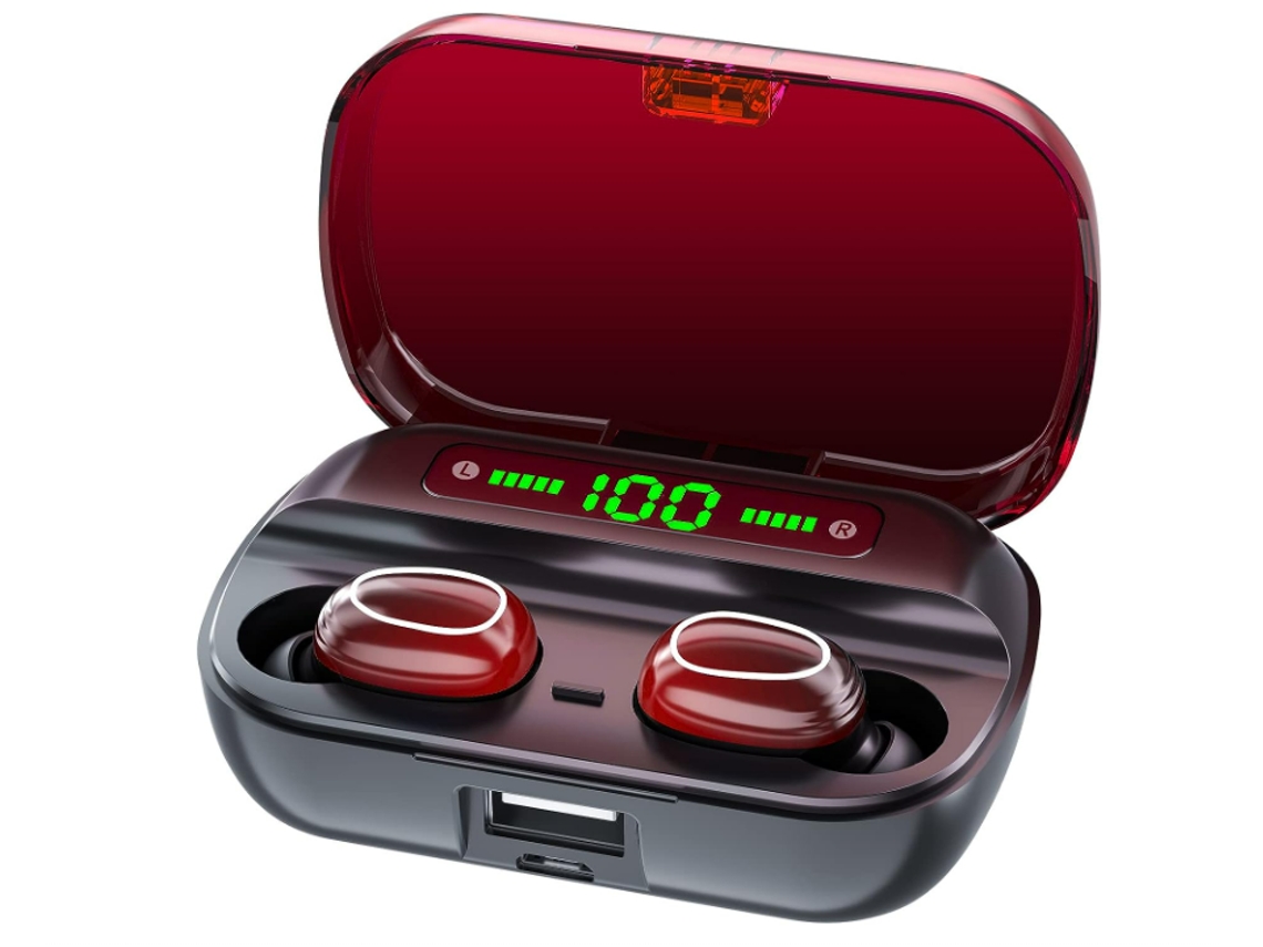 Auriculares inalámbricos Bluetooth 5.3, protección auditiva, para teléfono, Kindle, tableta, Mac, micrófono incorporado, azul JIAPEI