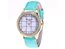 Reloj De Pulsera Casual De Cuarzo Para Mujer Zhoulianfa Con Diamantes De Imitación, Esfera Redonda, Color Verde Menta.