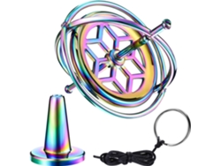Giroscopio de precisión, juguete de equilibrio físico antigravedad, giroscopio robusto, marco de metal colorido, resistente y estable, desafiante.