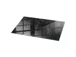 Cristal para espejo de mesa rectangular (100 x 50 cm - Diseño de mármol con vetas - Negro)