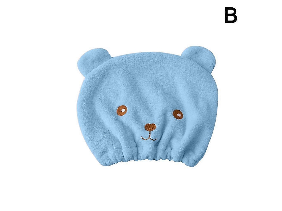 Gorro para secar el cabello con adorable estampado de osito de peluche, toalla de microfibra de secado rápido. Rosewell