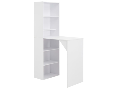 MAISON EXCLUSIVE Mesa de bar con estantería blanca 115x59x200 cm