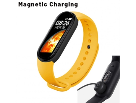 Smartwatch Monitor de presión arterial resistente al agua M7 para Android Ios amarillo