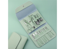 Cortaúñas Digitallab de 16 piezas de acero inoxidable para el cuidado profesional de las uñas (verde)