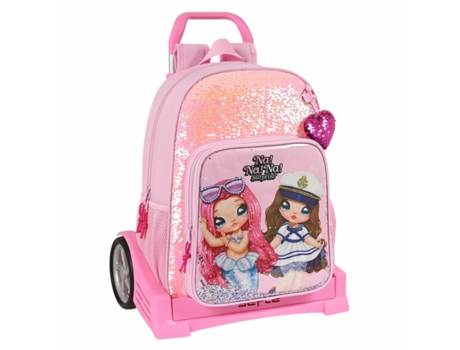 Mochila Escolar Con Ruedas En! Na! Na! Sorpresa Chispa Rosa 33 x 42 x 14 cm