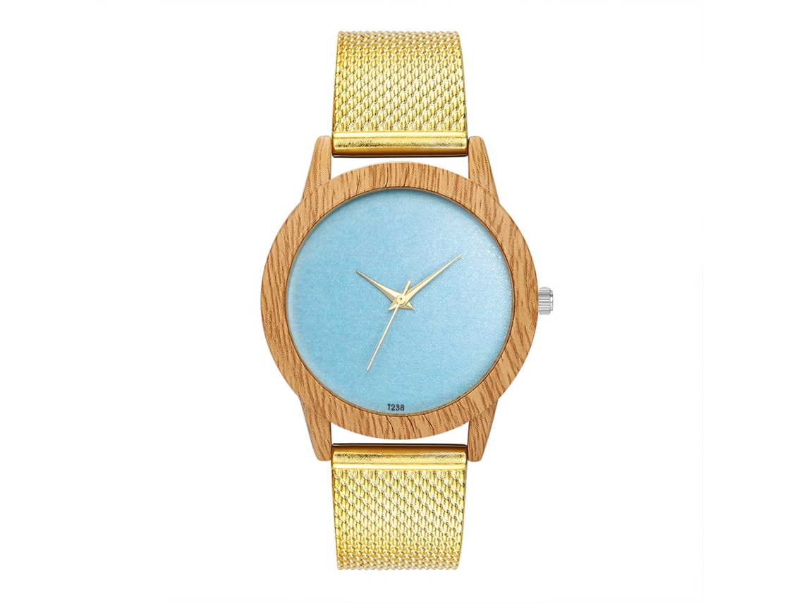 Reloj De Cuarzo Unisex Con Correa De Silicona Moda Pulsera Oro Casual