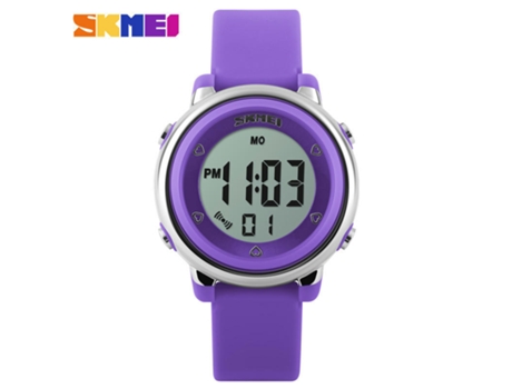 Reloj para niños Reloj de pulsera eléctrico LED de silicona con cronómetro de alarma para niñas pequeñas-púrpura LUUCOZK