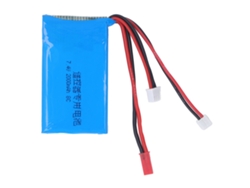 Ymsl Batería Rc De Litio 2s 7.4v 2000mah Con Protección De Circuito Ligera Para Transmisores Spektrum Dx6e Dx6 Dx8 Hxl
