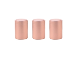 Juego de 3 mini cajas de té de metal MDUG, recipientes pequeños y portátiles en oro rosa