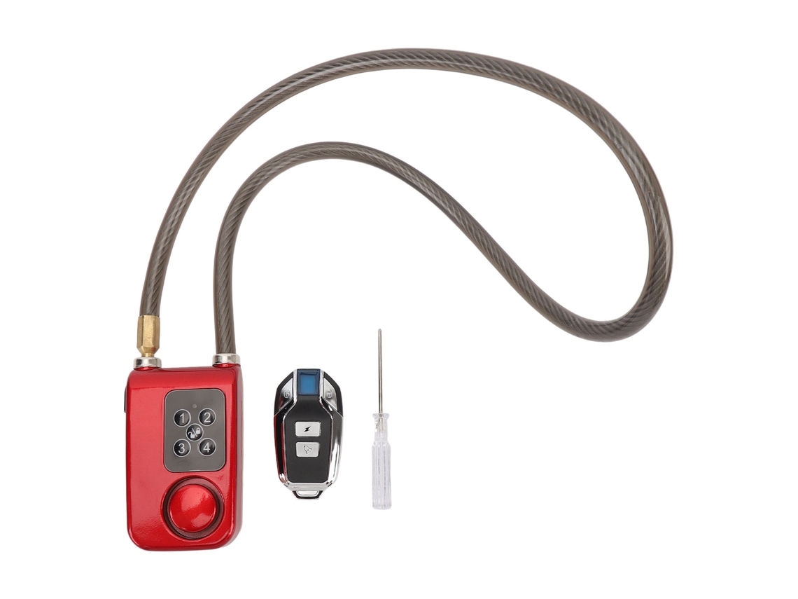Candado De Bicicleta Con Alarma Y Control Remoto Ip44 Resistente Al Agua Indicador Led Antirrobo Para Moto Hogar Tienda