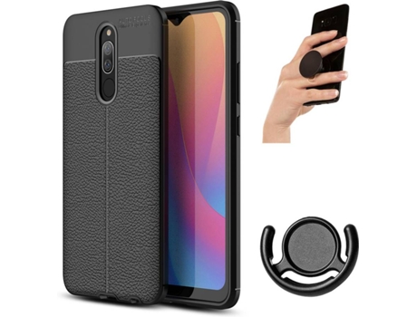 Carcasa, Soporte y Popsocket Xiaomi Redmi 8 Rugged Leather Negro
