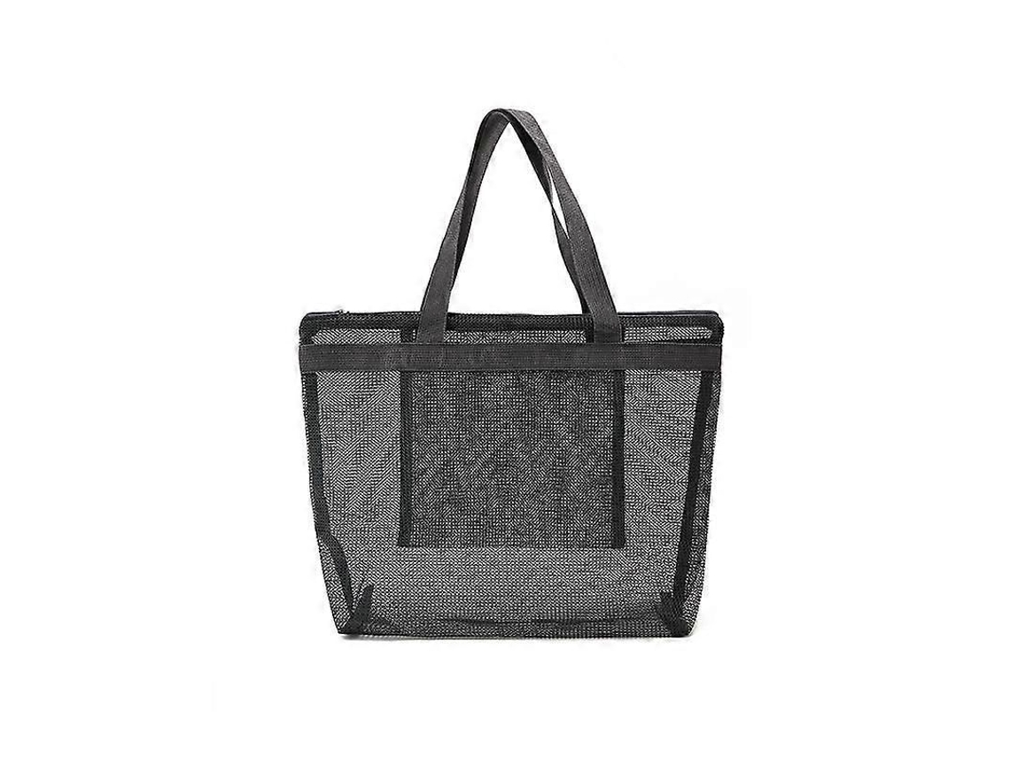Bolso de playa grande plegable de lona transparente, bolso de hombro reutilizable para compras, almacenamiento de juguetes, organizador de arena GOKOCO
