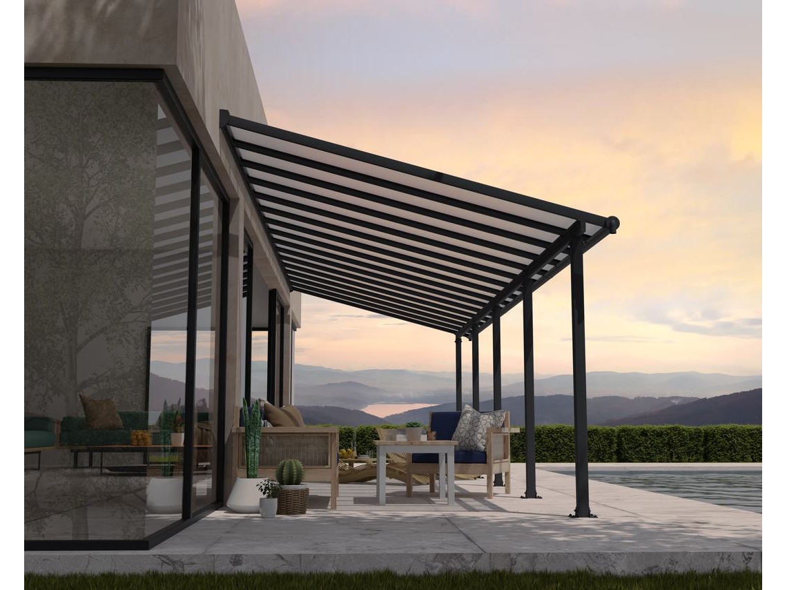 CANOPIA Pérgola Olympia Cobertor para Terraza de Aluminio 3X9,2 m Gris
