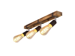 3 Focos E27 Max 25 W 55 Cm Focos Vintage de Madera con Bombilla Regulable y Regulable para Pasillo Cocina NETTLIFE