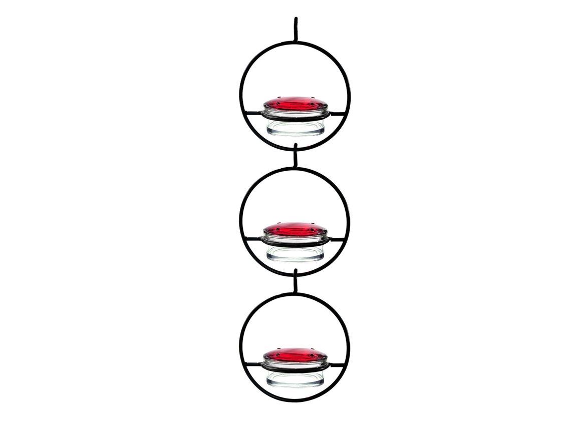 Hermoso comedero circular colgante para colibríes, para exteriores, 3 piezas