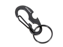 Mosquetón Lixada D Con Llavero Abrebotellas, Herramienta De Bolsillo Para Camping Y Senderismo, Acero Inoxidable.