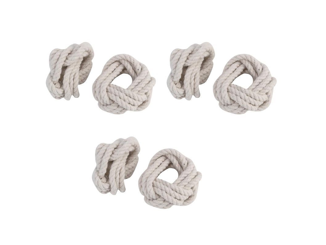 6 Anillos Para Servilletas De Tela De Lino Natural, Hebilla De Hilo, Lazo Para Servilletas