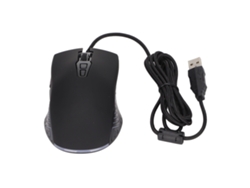 Ratón con cable de 6400 ppp, 4 modos de iluminación RGB ajustables, amplia compatibilidad, ideal para juegos y oficina.
