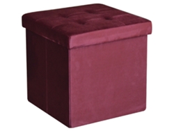 Banqueta MY DEKOR Veludo Scarlet (38 x 38 x 38 cm)