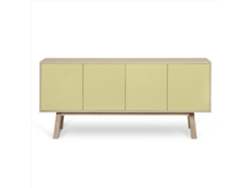 Aparador Alto MON PETIT MEUBLE FRANÇAIS con 4 Puertas (Rojo de Pluduno - Madera - 220 x 94 x 46 cm)