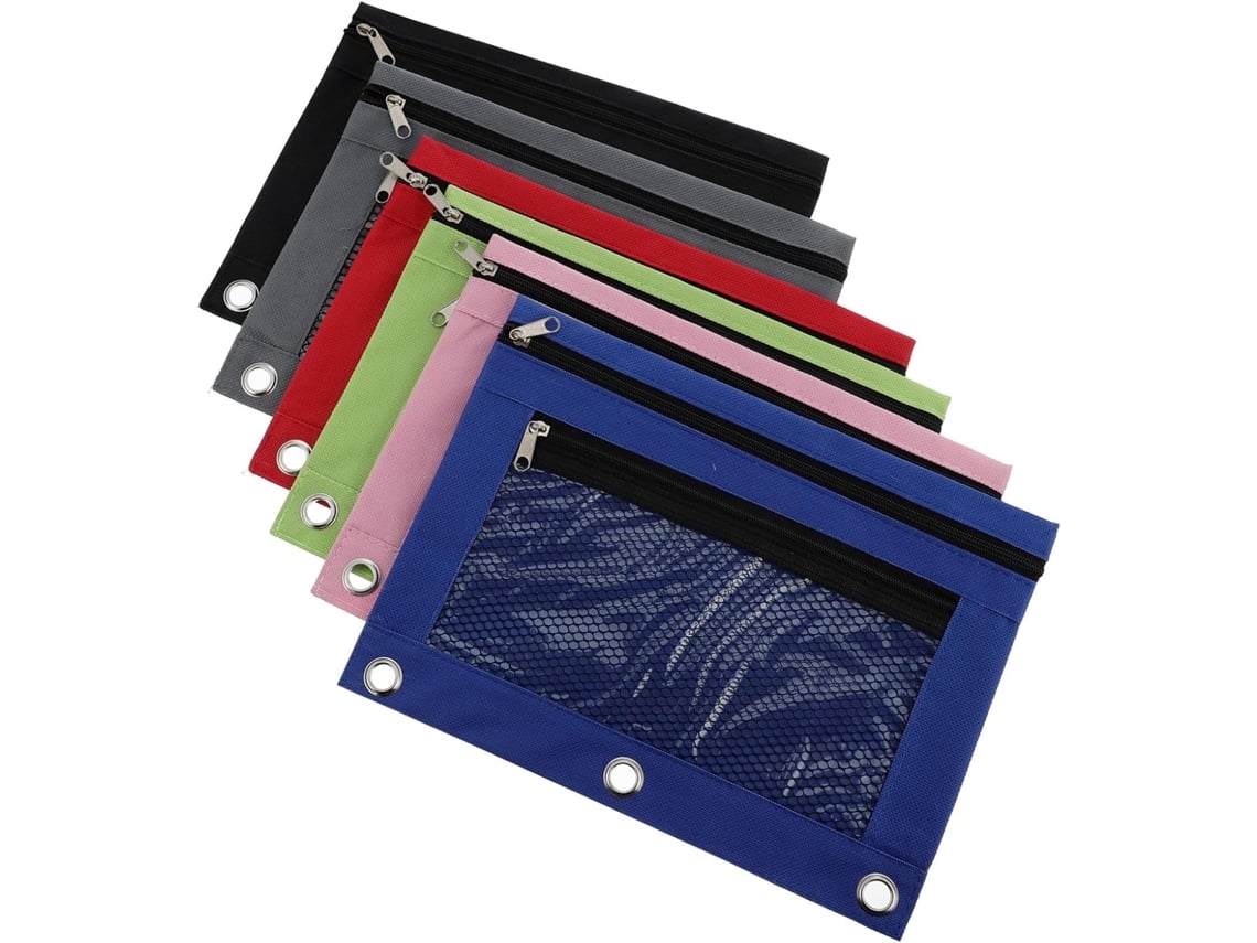 Estuche Lápices 6u De Tela Oxford Negro Para Escolar