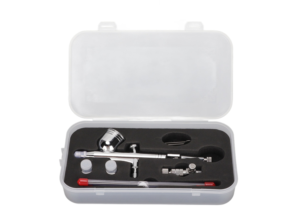 Kit De Aerógrafo De Alimentación Por Gravedad Con 3 Juegos De Boquillas De Doble Acción Para Pintura Artística.