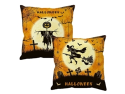 2026-fundas De Almohadas De Halloween 45x45cm Amarillo Decorativas Para Sofá Cama Hogar Coche