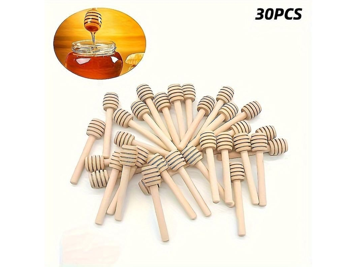 Cucharita De Miel De Madera Spoon Mixing Handle Jar Sp Honey Dipper Stick Natural 10/30/50pcs 30 Piezas
