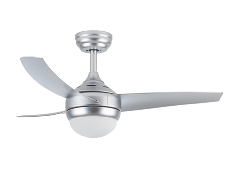 Ventilador de techo XTRELAMP LARS d97cm LED 18W 6v metal gris 3 aspas pvc plata mate Con mando a distancia