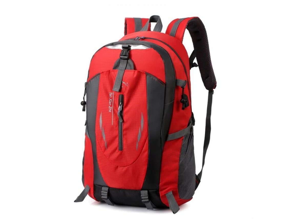 2026-5077-mochila Universal Para Hombre Y Mujer Impermeable De Viaje Al Aire Libre Ligera Con Cremallera Ajustable Rojo