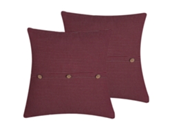 Juego de cojines decorativos BELIANI Campanula de Poliéster, Algodón Rojo 43x43x6