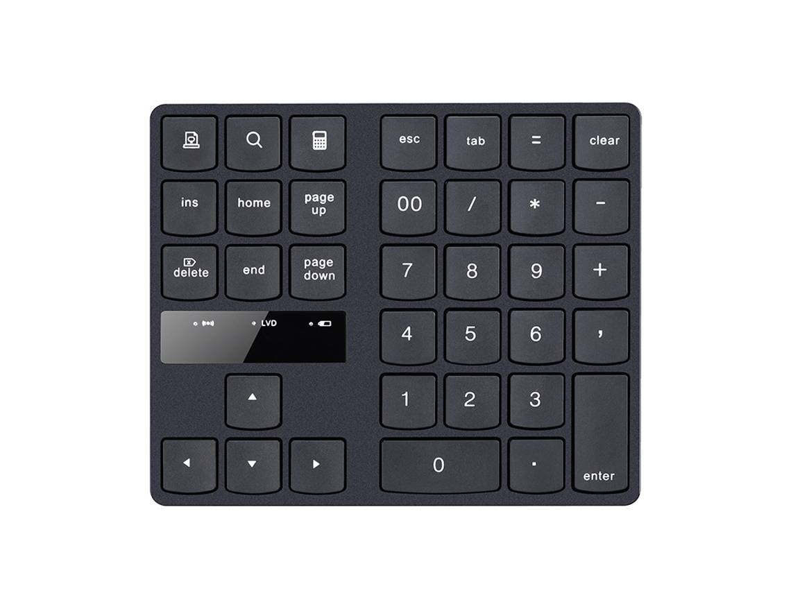 Teclado numérico pequeño de 35 teclas, recargable, silencioso, ergonómico, antideslizante, para exteriores, 2,4 GHz