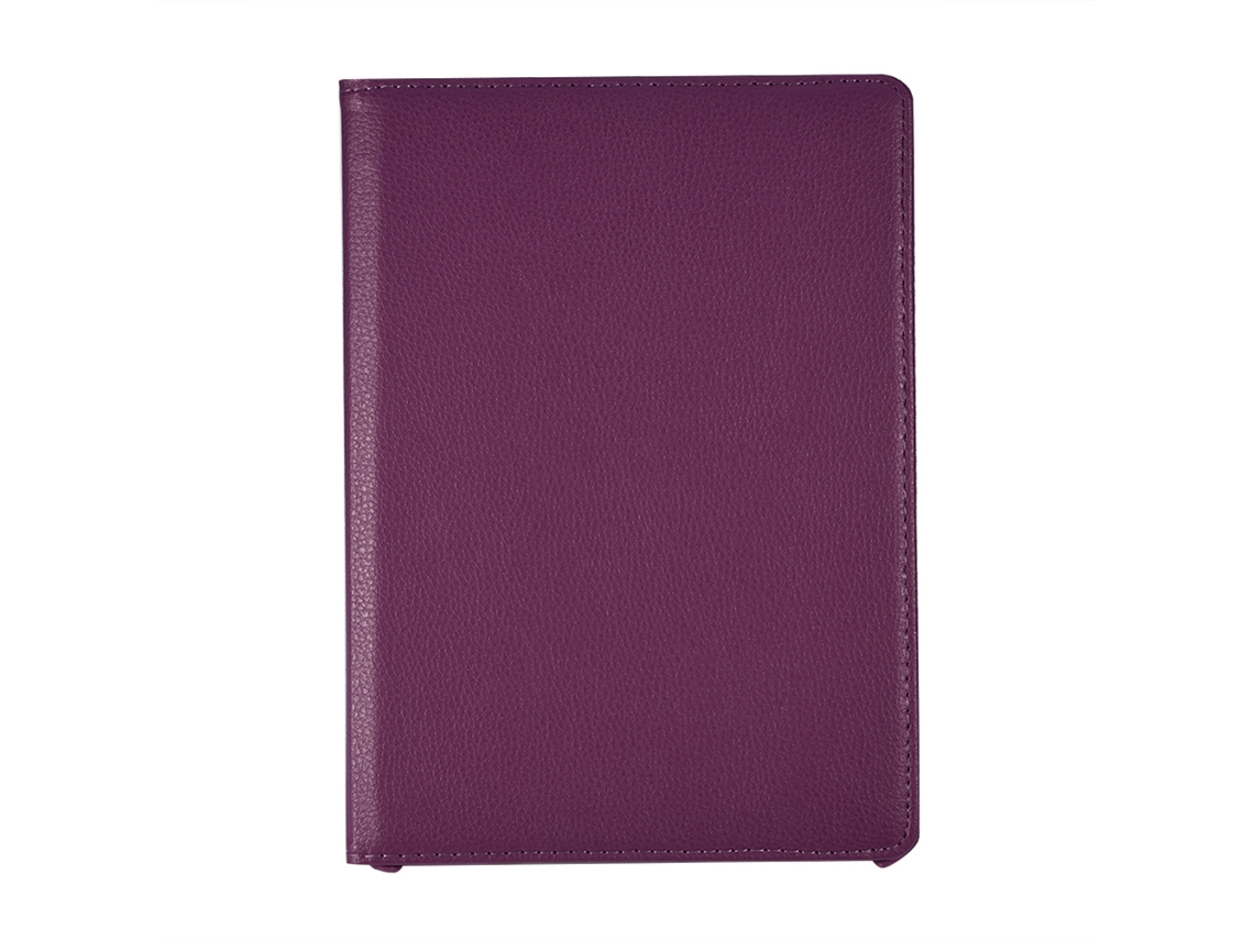 Funda protectora de PU con rotación de 360° para iPad Air en colores negro, azul, rosa, morado y dorado claro.