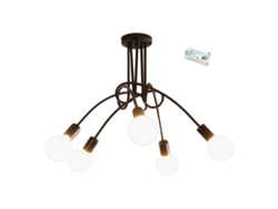 Rebe-lámpara De Techo Industrial Moderna De Hierro Con 5 Cabezas, Fácil Instalación, Ideal Para Salón, Dormitorio Y Cocina