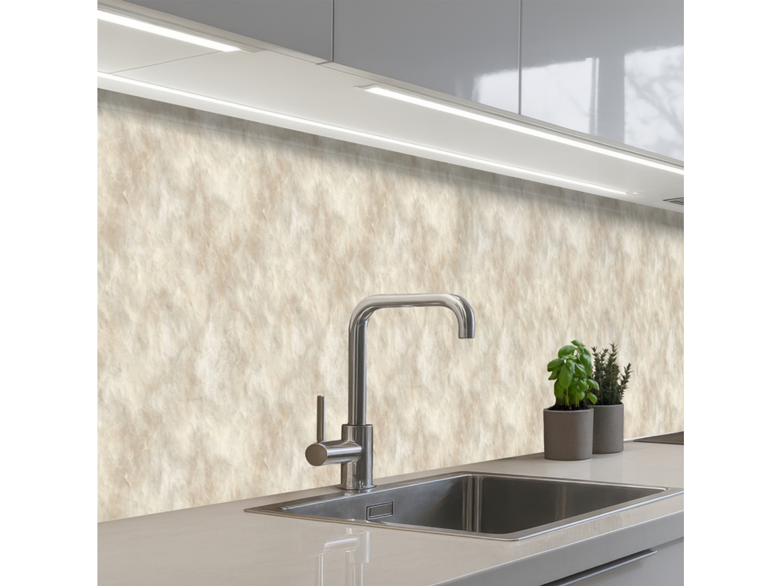 Salpicaderos De Cocina Beige - Estructura En Relieve - Piedra Natural 450x60 Cm