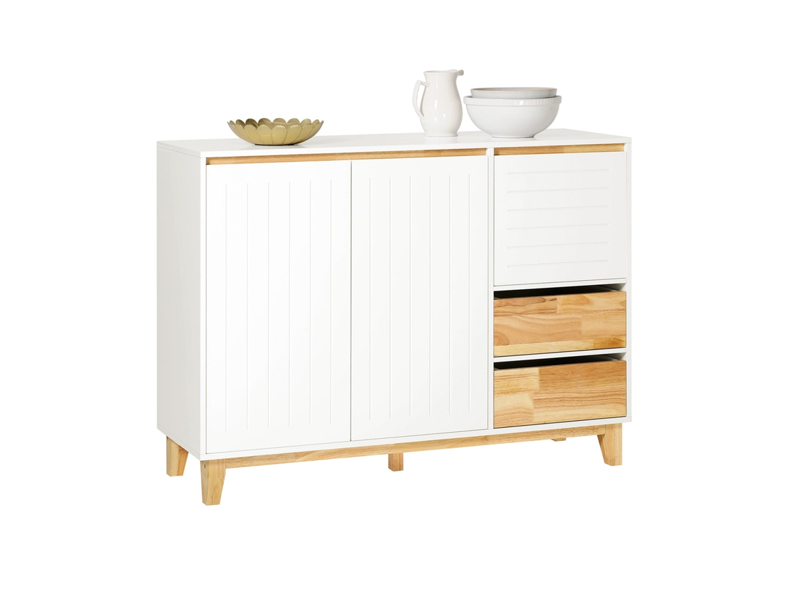 Aparador SOBUY (120 x 40 x 90 cm - MDF - Blanco)
