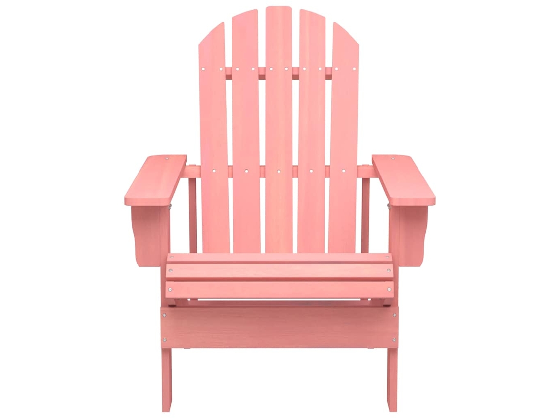 Silla De Jardín | Silla De Exterior Adirondack Madera Maciza De Abeto Rosa