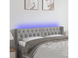 Cabecero Con Led De Tela Gris Claro 147x16x78/88 Cm