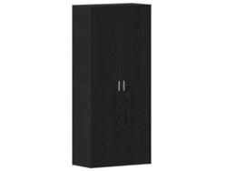 Zapatero con puerta, roble negro y madera procesada, MAISON EXCLUSIVE (80x39x178 cm)