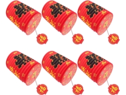 Juego De 6 Faroles Chinos Rojos Tradicionales, Adornos Colgantes Para Año Nuevo.