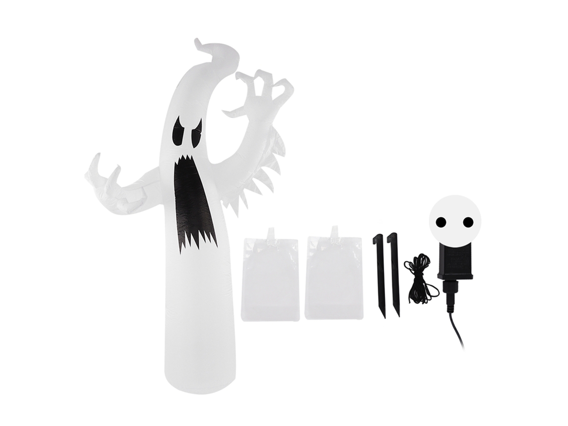 Fantasma inflable de Halloween, luces LED coloridas, resistente al agua