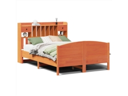 Maison Exclusive - Cama Con Estantería Sin Colchón Madera Maciza Marrón 150x200 Cm