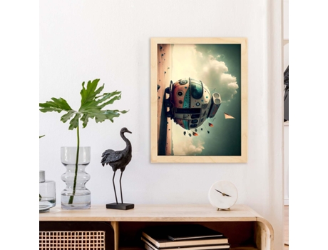 NACNIC Poster Casa Móvil En Estilo Surrealismo Cinematográfico Ilustraciones Y Grabados De Historieta Abstracta Y Artística A4 Marcos Negros