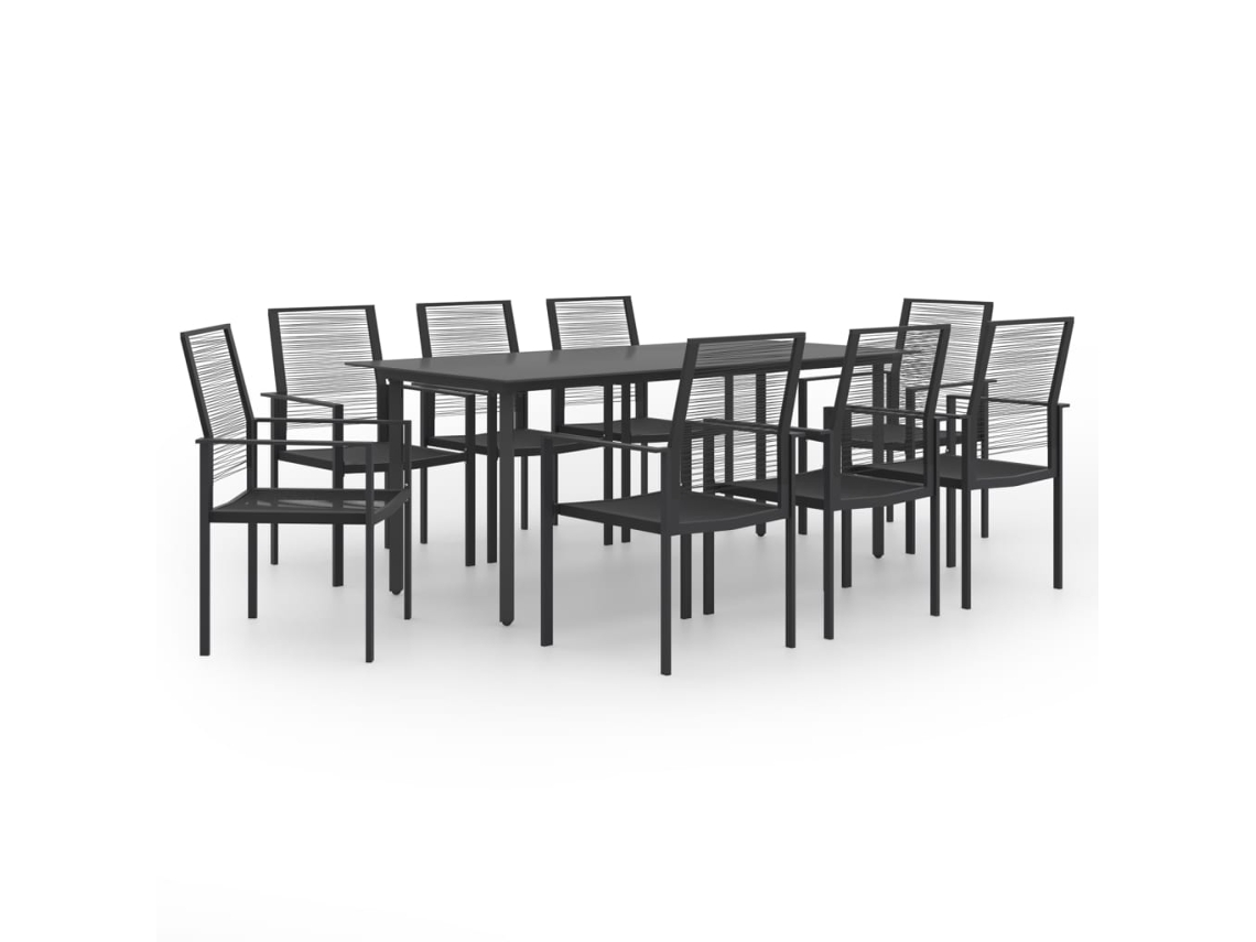 vidaXL Juego de comedor para jardín 9 piezas