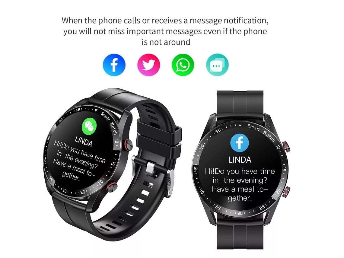 Reloj inteligente con Bluetooth, llamadas, 1,3 pulgadas, monitor de salud, para hombre y mujer, color negro, Chennnls
