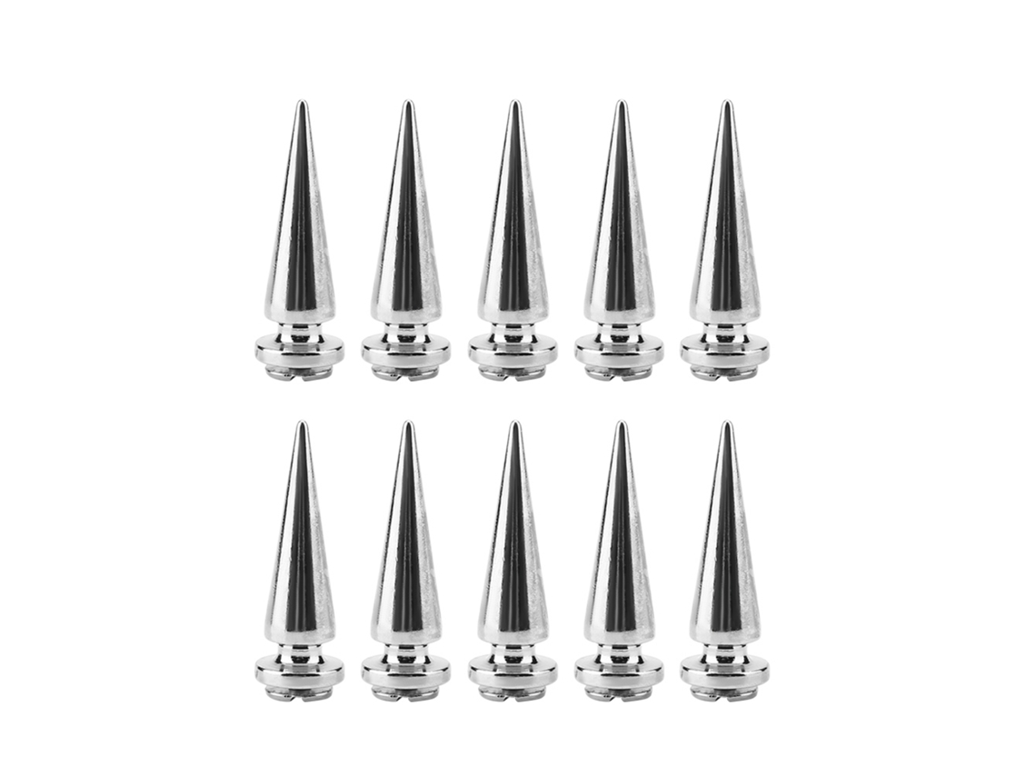 10 Remaches Metálicos Con Tornillo Para Manualidades En Cuero (plateados)