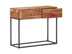 Mesa Consola | Mesa De Entrada | Mesa De Apoyo De Madera De Acacia Rugosa 90x35x75 Cm