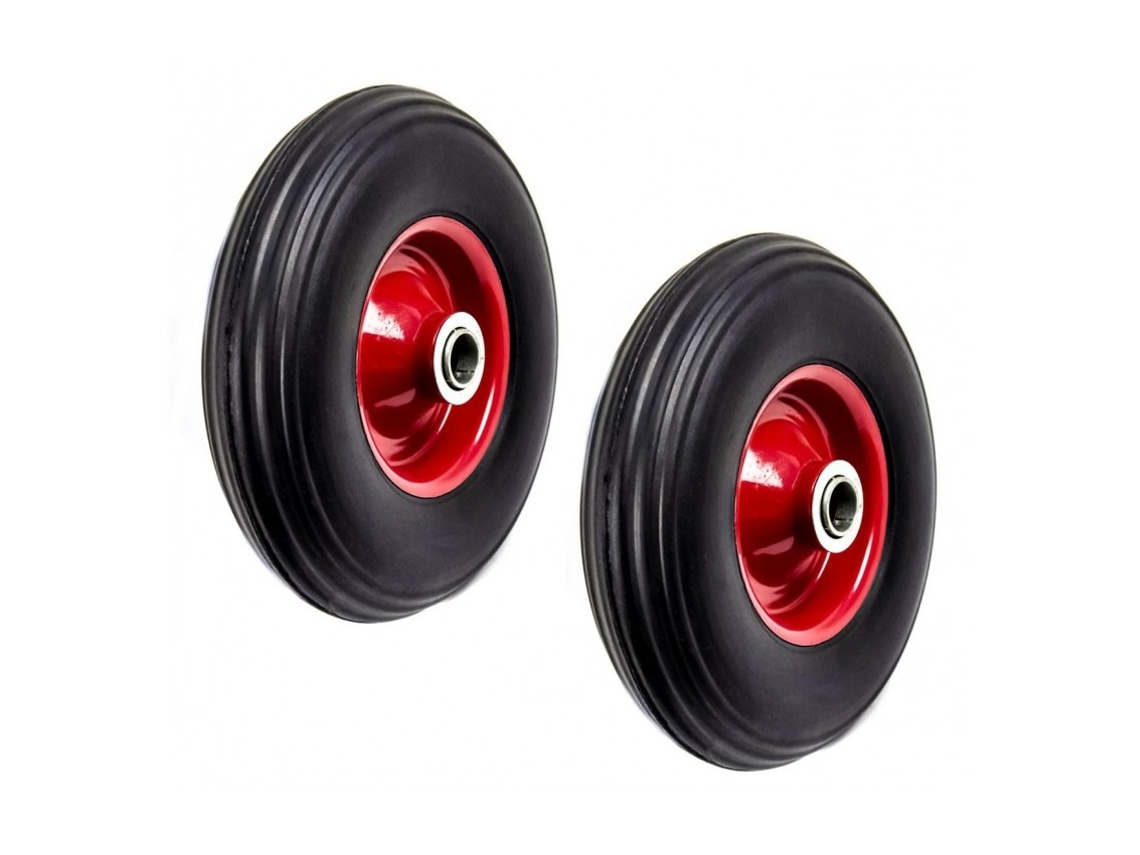 2X Ruedas Para Carretilla Neumáticos De Goma Maciza 3.5-4' 350-4' Eje De 20 Mm Hasta 150 Kg 220 X 50 Mm COSHANO