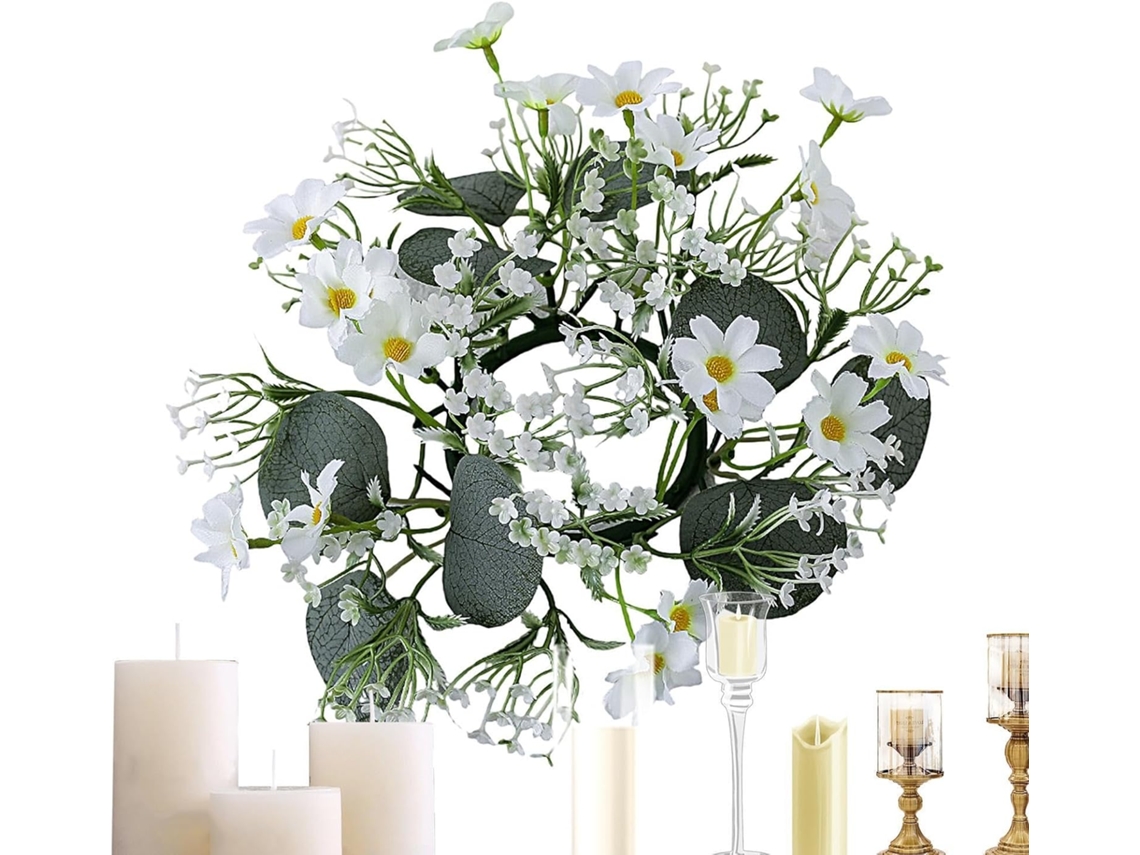 Decoración Anillo Para Velas Flores Artificiales,