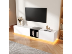 Mueble Tv Moderno - Diseño Sencillo Con Cajones Y Compartimentos Abiertos - Blanco